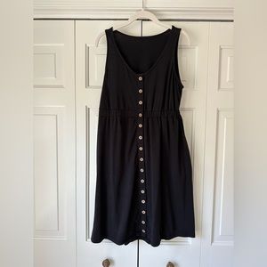 Black Tank Dress with Buttons